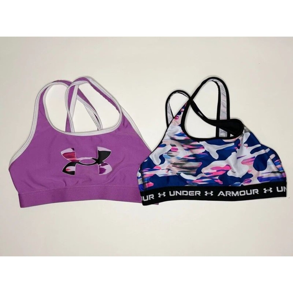 Under Armour Girls Sports Bras Youth Large (2) Excellent Condition